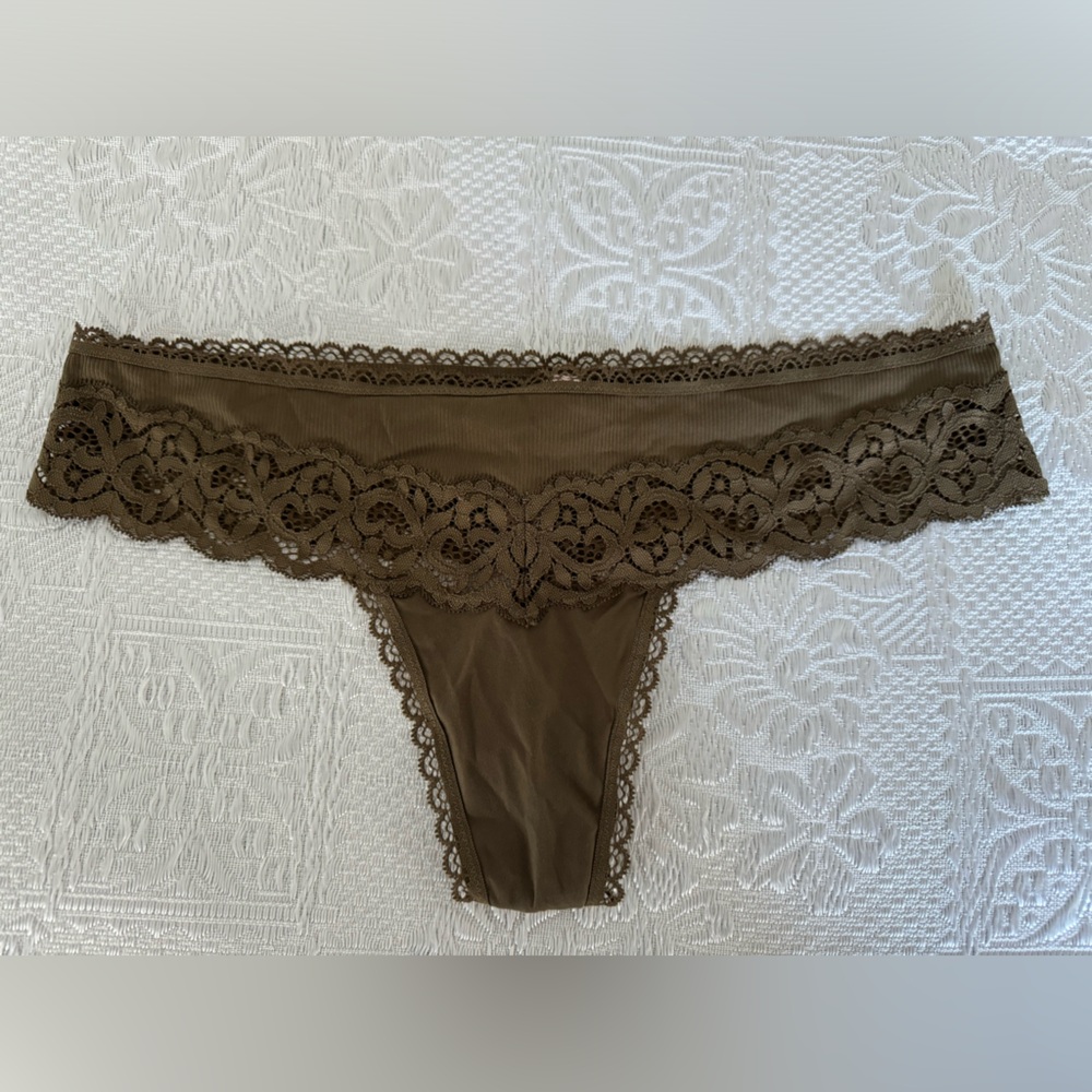 Victoria's Secret Lace Trim Thong size XL